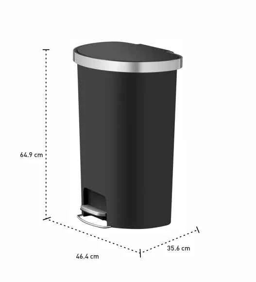 Obsessions Eko Hana Semi Round Plastic Bin 55L, Black