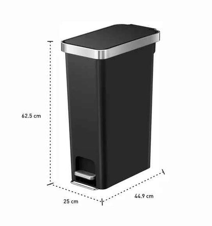 Obsessions Eko Hana Slim Plastic Bin 40L, Black
