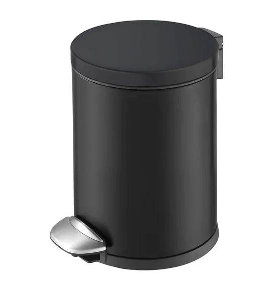 Obsessions Luna Eko 9219 stainless steel step dustbin, Black, 3L, front view