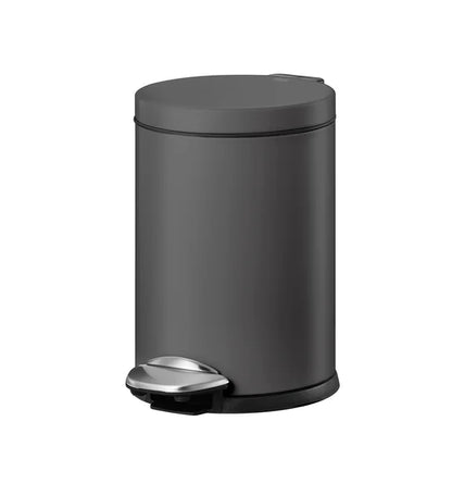 Obsessions Luna Eko 9219 stainless steel step dustbin, Titanium Grey, 3L, front view