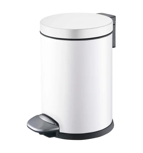 Obsessions Luna Eko 9219 stainless steel step dustbin, White, 3L, front view