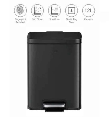Obsessions Eko Madison Dustbin 12L, Black