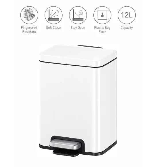 Obsessions Eko Madison Dustbin 12L, White