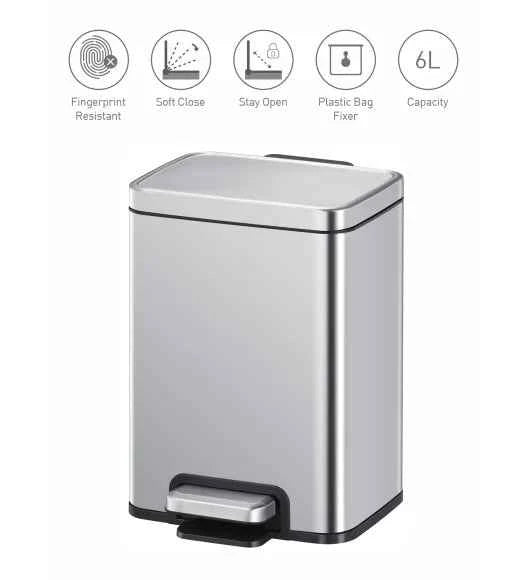 Obsessions Eko Madison Dustbin 6L, Metallic