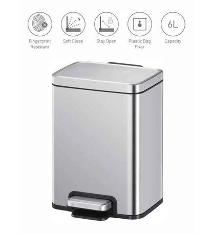 Obsessions Eko Madison Dustbin 6L, Metallic