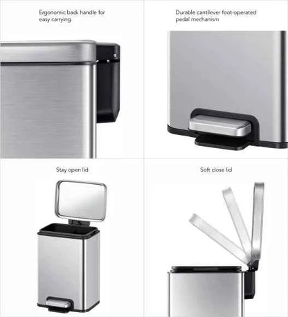 Obsessions Eko Madison Dustbin 6L, Metallic