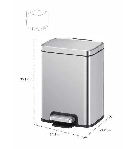 Obsessions Eko Madison Dustbin 6L, Metallic