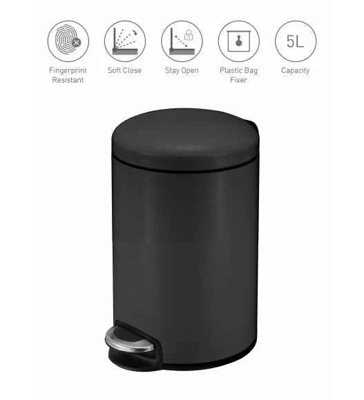 Obsessions Eko Maggey Dustbin 5L, Black