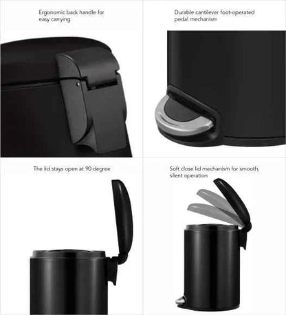 Obsessions Eko Maggey Dustbin 5L, Black
