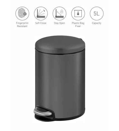 Obsessions Eko Maggey Dustbin 5L, Titanium Grey