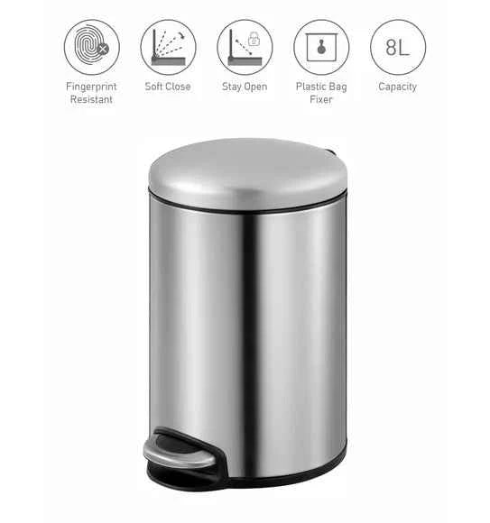 Obsessions Eko Maggey Dustbin 8L, Metallic