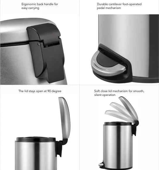 Obsessions Eko Maggey Dustbin 8L, Metallic