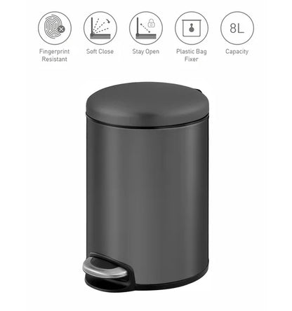 Obsessions Eko Maggey Dustbin 8L, Titanium Grey