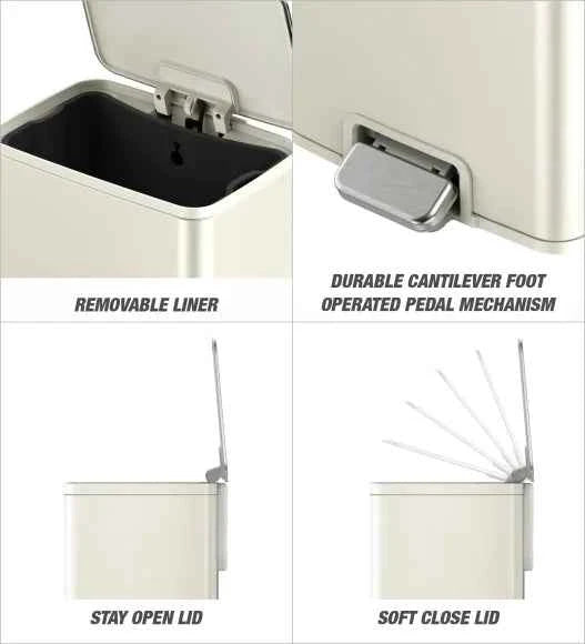 Obsessions Eko Marina Dustbin 15L, Vanilla