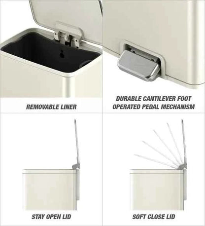 Obsessions Eko Marina Dustbin 15L, Vanilla