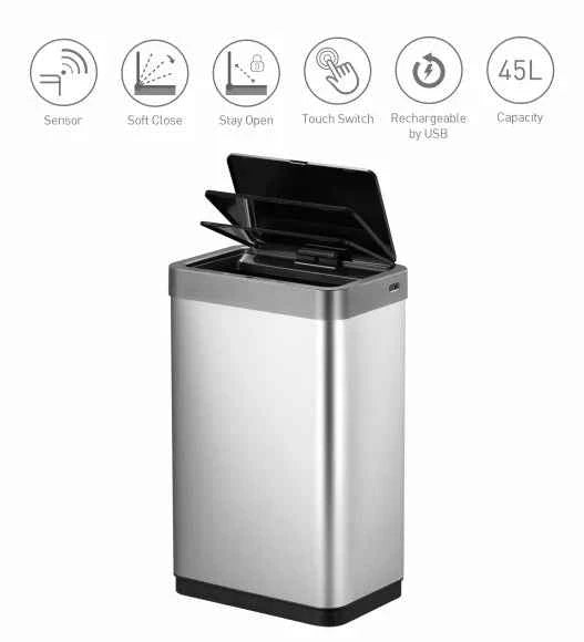 Obsessions Eko Mirage Sensor Bin 45L, Metallic