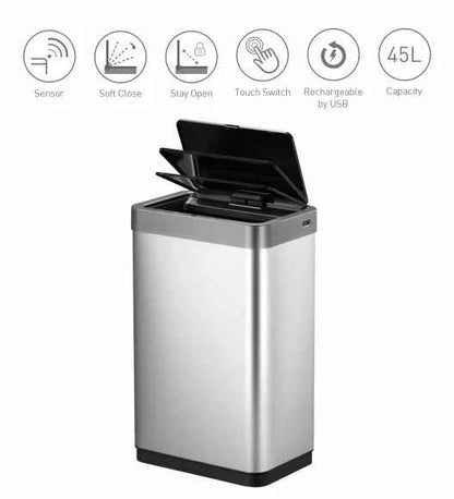 Obsessions Eko Mirage Sensor Bin 45L, Metallic