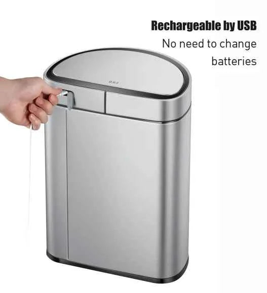Obsessions Eko Mirage Semi Round Sensor Bin 10L, Metallic