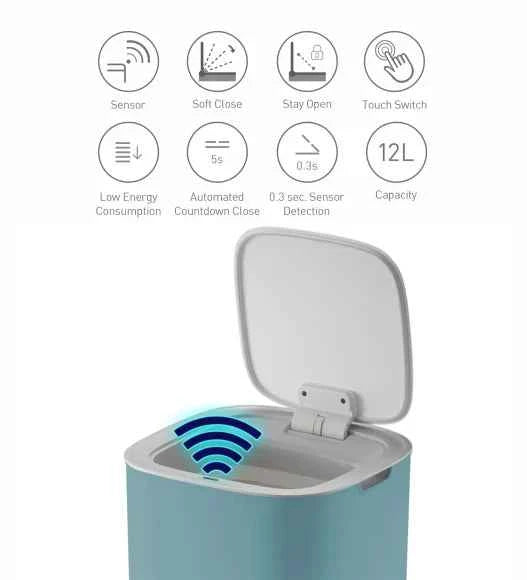 Obsessions Eko Morandi Sensor Bin 12L, Blue