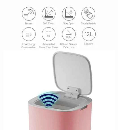 Obsessions Eko Morandi Sensor Bin 12L, Pink