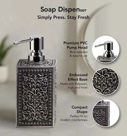 Obsessions Myra Polyresin 3pc Bathroom Set, Black & Grey