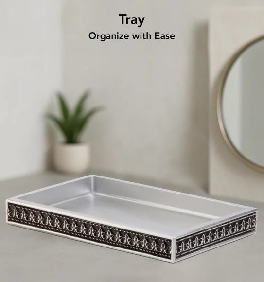 Obsessions Myra Polyresin 3pc Bathroom Set, Black & Grey