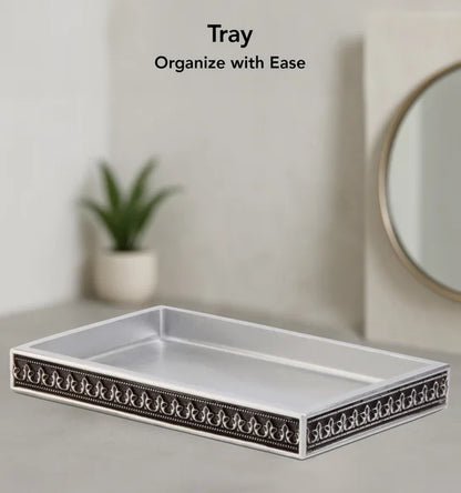 Obsessions Myra Polyresin 3pc Bathroom Set, Black & Grey