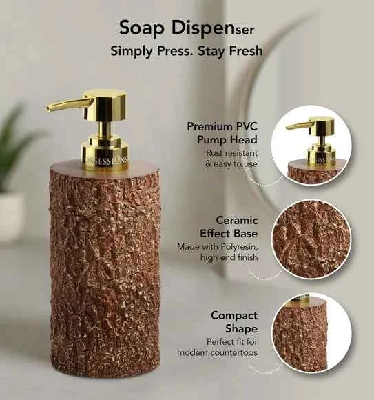 Obsessions Myra Polyresin 3pc Bathroom Set, Brown
