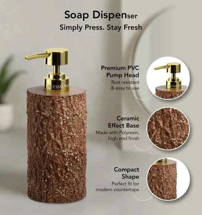 Obsessions Myra Polyresin 3pc Bathroom Set, Brown