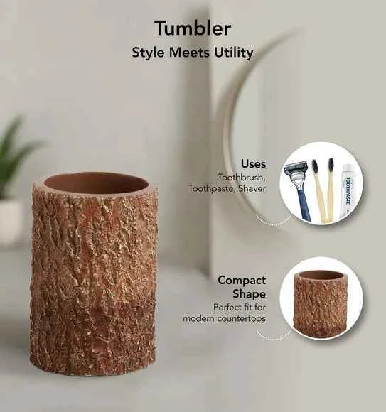 Obsessions Myra Polyresin 3pc Bathroom Set, Brown