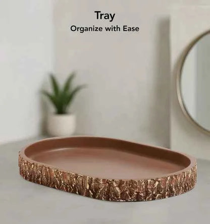 Obsessions Myra Polyresin 3pc Bathroom Set, Brown
