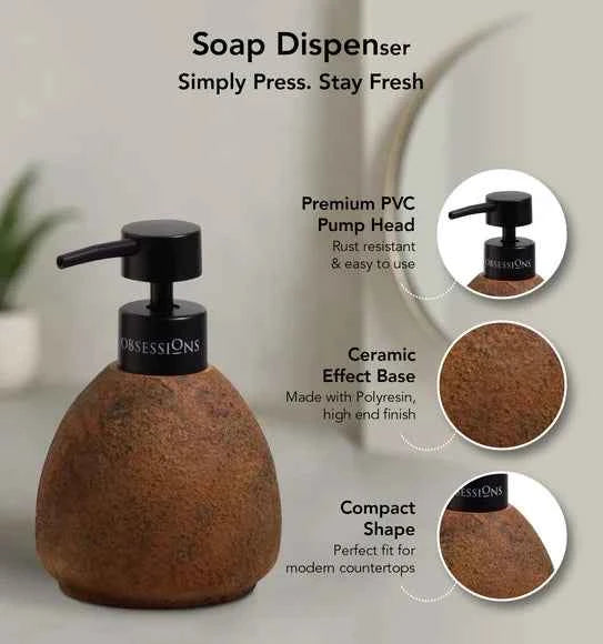 Obsessions Myra Polyresin 3pc Bathroom Set, Chocolate