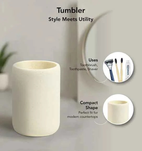 Obsessions Myra Polyresin 3pc Bathroom Set, Cream
