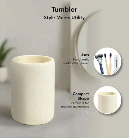 Obsessions Myra Polyresin 3pc Bathroom Set, Cream