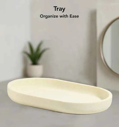 Obsessions Myra Polyresin 3pc Bathroom Set, Cream