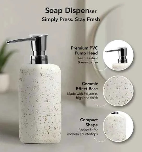 Obsessions Myra Polyresin 3pc Bathroom Set, Off White