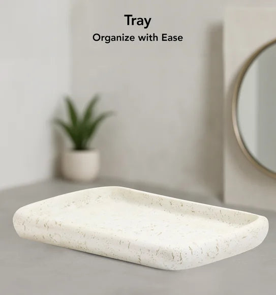 Obsessions Myra Polyresin 3pc Bathroom Set, Off White