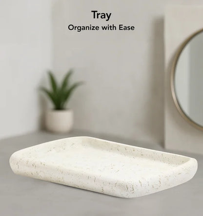 Obsessions Myra Polyresin 3pc Bathroom Set, Off White