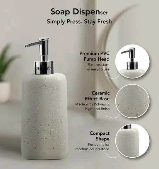 Obsessions Myra Polyresin 3pc Bathroom Set, Stone