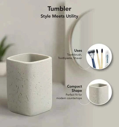Obsessions Myra Polyresin 3pc Bathroom Set, Stone