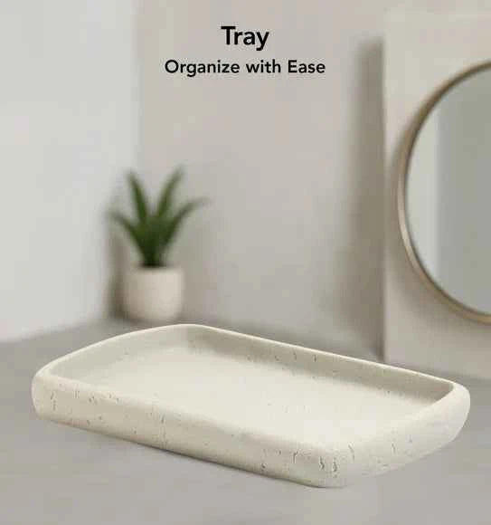Obsessions Myra Polyresin 3pc Bathroom Set, Stone