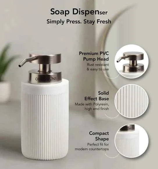 Obsessions Myra Polyresin 3pc Bathroom Set, White