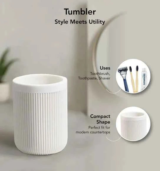 Obsessions Myra Polyresin 3pc Bathroom Set, White
