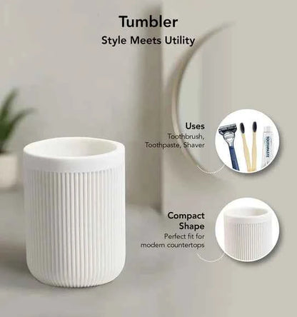 Obsessions Myra Polyresin 3pc Bathroom Set, White