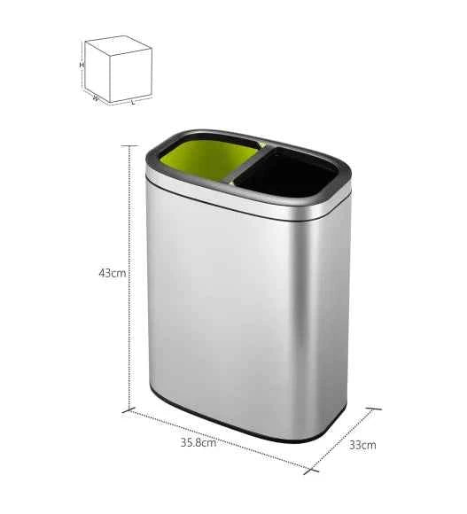 Obsessions Eko Oli Cube Open Bin 10+10L, Metallic