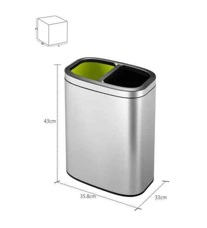 Obsessions Eko Oli Cube Open Bin 10+10L, Metallic