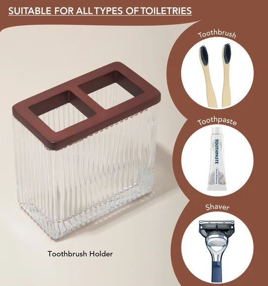 Obsessions Prism Glass 3pc Bathroom Set, Brown