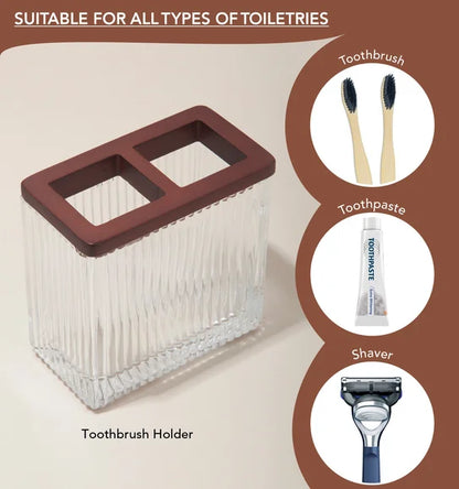 Obsessions Prism Glass 3pc Bathroom Set, Brown