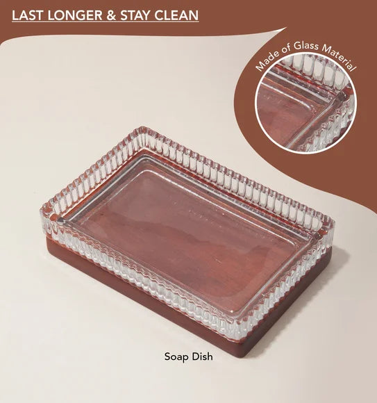 Obsessions Prism Glass 3pc Bathroom Set, Brown