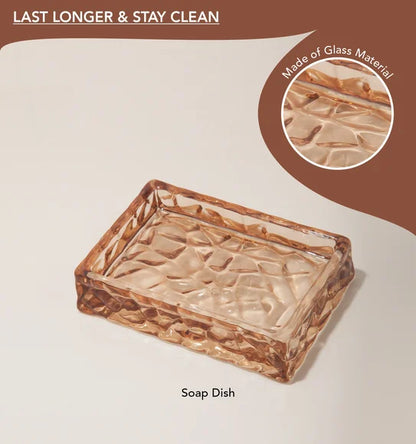 Obsessions Prism Glass 3pc Bathroom Set, Copper
